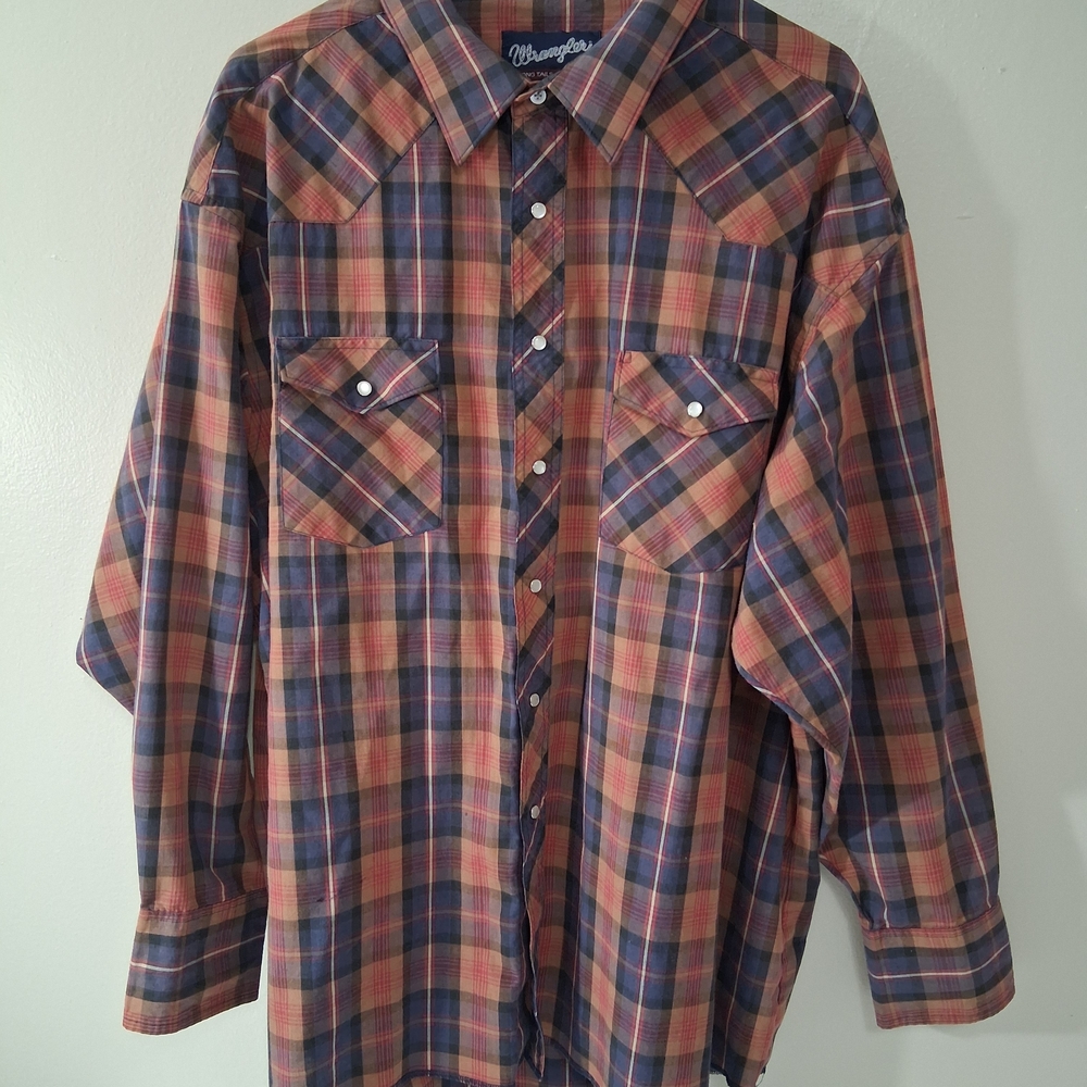 Vintage Wrangler X Long Tails Mens Western Dress Shirt - Long Sleeve